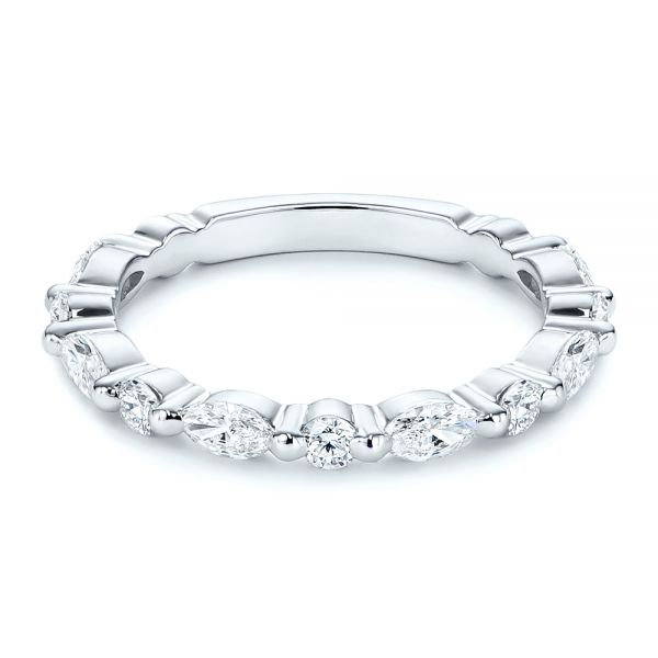 14k White Gold 14k White Gold Women's Diamond Wedding Band - Flat View - 106315
