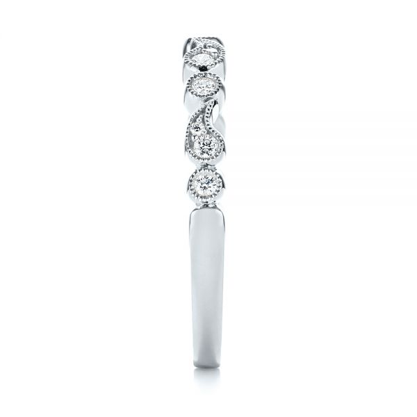 14k White Gold 14k White Gold Women's Diamond Wedding Band - Side View - 103074