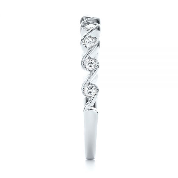 18k White Gold 18k White Gold Women's Diamond Wedding Band - Side View - 103075
