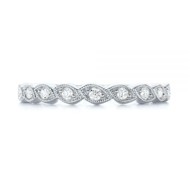 14k White Gold 14k White Gold Women's Diamond Wedding Band - Top View -  103070