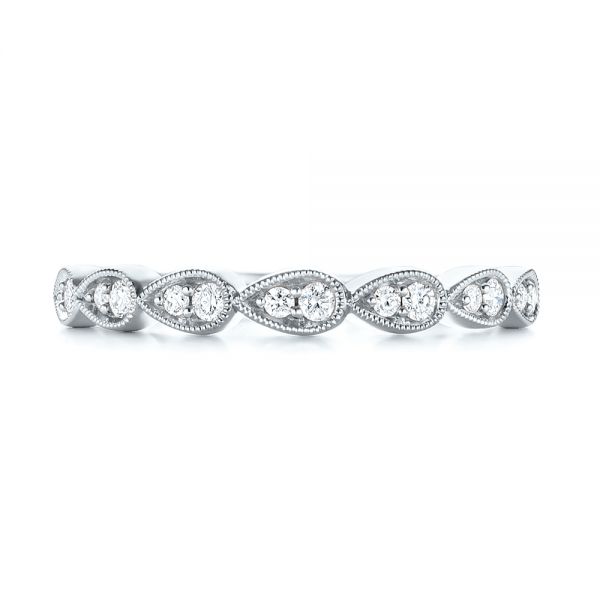 18k White Gold 18k White Gold Women's Diamond Wedding Band - Top View -  103071