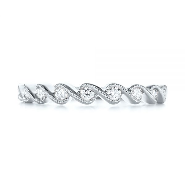 18k White Gold 18k White Gold Women's Diamond Wedding Band - Top View - 103075