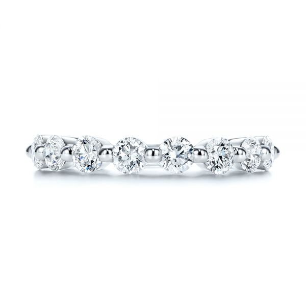 18k White Gold 18k White Gold Women's Diamond Wedding Band - Top View -  106314