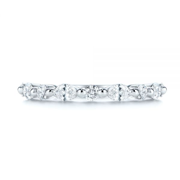14k White Gold 14k White Gold Women's Diamond Wedding Band - Top View - 106315