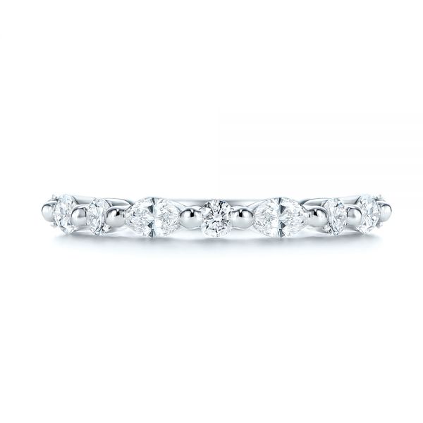 18k White Gold 18k White Gold Women's Diamond Wedding Band - Top View -  106315