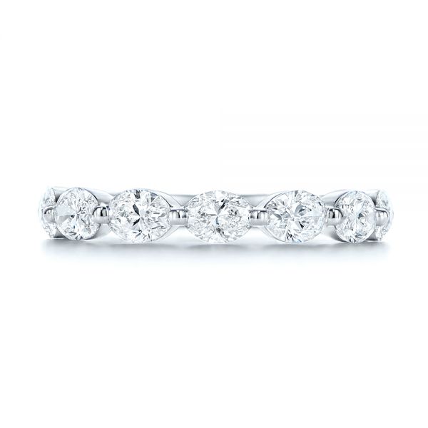 14k White Gold 14k White Gold Women's Diamond Wedding Band - Top View - 106316