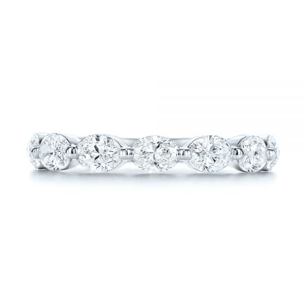 18k White Gold 18k White Gold Women's Diamond Wedding Band - Top View -  106316