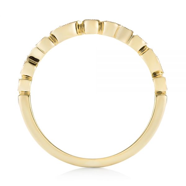 14k Yellow Gold Women's Diamond Wedding Band - Front View - 103074