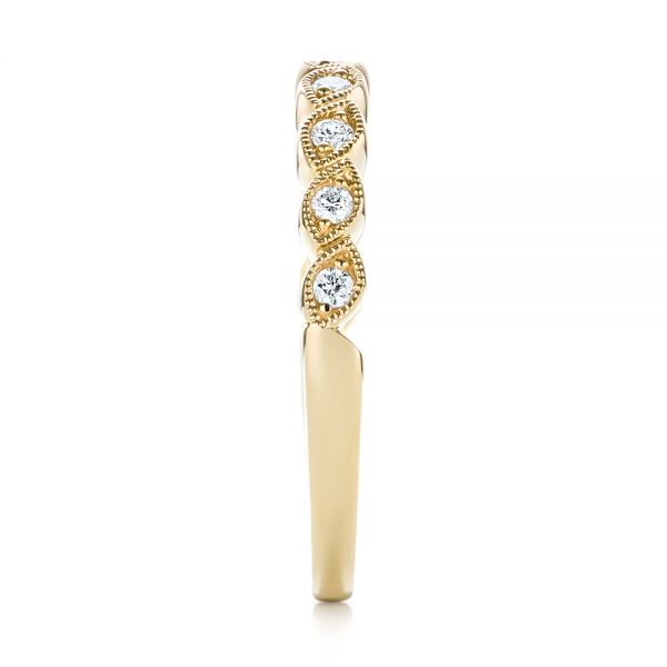 14k Yellow Gold Women's Diamond Wedding Band - Side View - 103070