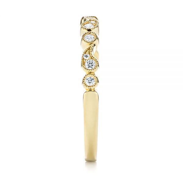 14k Yellow Gold Women's Diamond Wedding Band - Side View - 103074