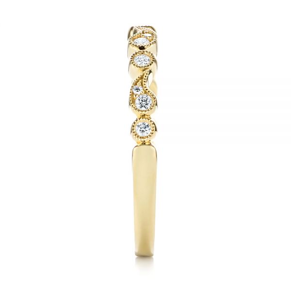 18k Yellow Gold 18k Yellow Gold Women's Diamond Wedding Band - Side View -  103074