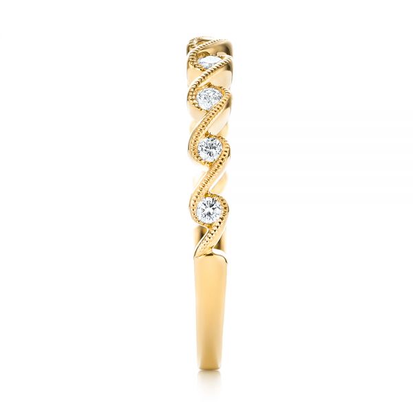 18k Yellow Gold 18k Yellow Gold Women's Diamond Wedding Band - Side View -  103075