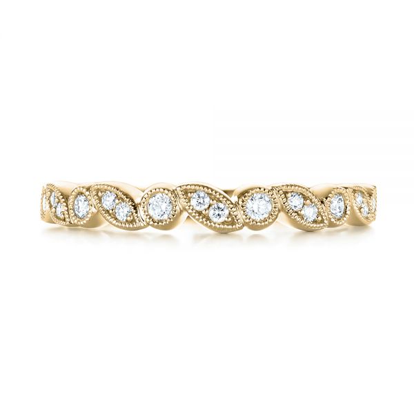 18k Yellow Gold 18k Yellow Gold Women's Diamond Wedding Band - Top View -  103069