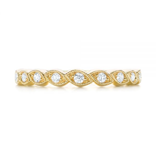 14k Yellow Gold Women's Diamond Wedding Band - Top View - 103070