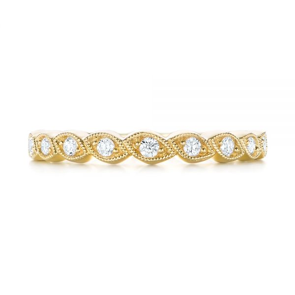 14k Yellow Gold Women's Diamond Wedding Band - Top View -  103070