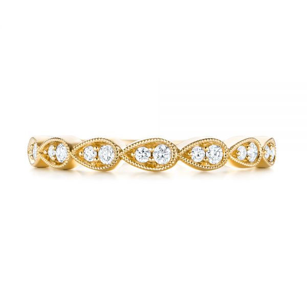 18k Yellow Gold 18k Yellow Gold Women's Diamond Wedding Band - Top View -  103071