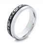  18K Gold Women's Engraved Wedding Band - Three-Quarter View -  101064 - Thumbnail