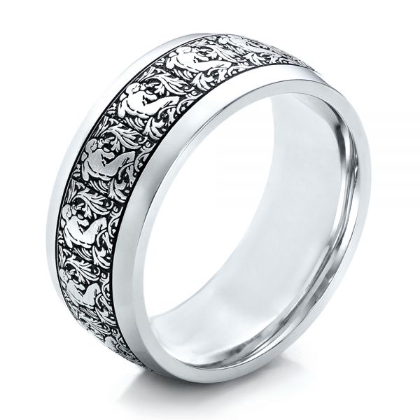 Women's Engraved Wedding Band - Image