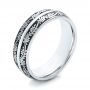  18K Gold Women's Engraved Wedding Band - Three-Quarter View -  101066 - Thumbnail