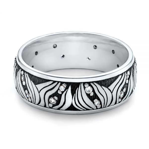 Women's Engraved Wedding Band - Flat View -  101058