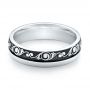  18K Gold Women's Engraved Wedding Band - Flat View -  101064 - Thumbnail