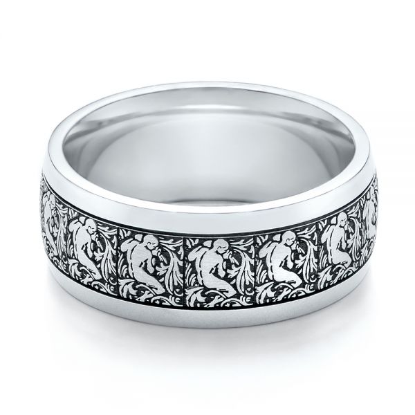 Women's Engraved Wedding Band - Flat View -  101065