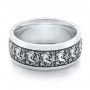  18K Gold Women's Engraved Wedding Band - Flat View -  101065 - Thumbnail