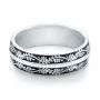  18K Gold Women's Engraved Wedding Band - Flat View -  101066 - Thumbnail