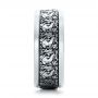  18K Gold Women's Engraved Wedding Band - Side View -  101065 - Thumbnail