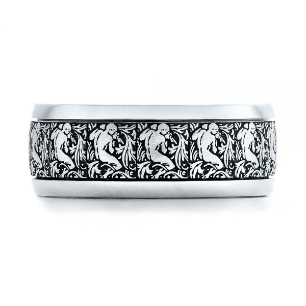 Women's Engraved Wedding Band - Top View -  101065