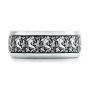  18K Gold Women's Engraved Wedding Band - Top View -  101065 - Thumbnail