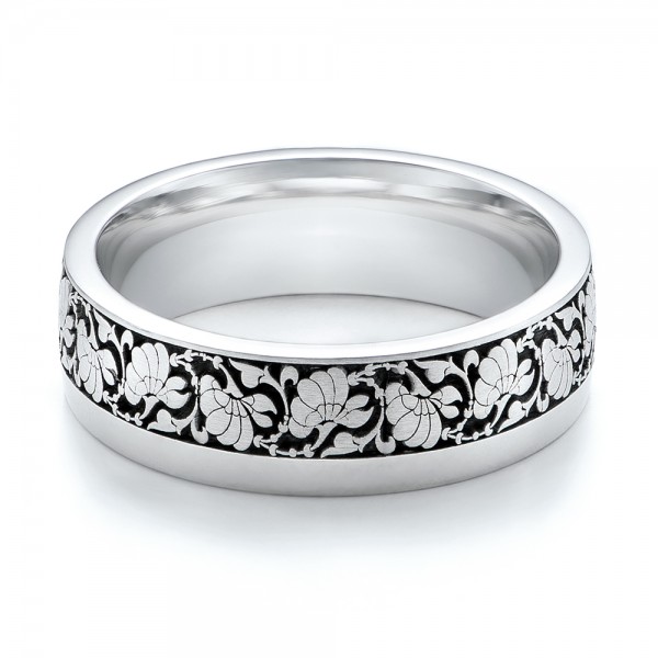 Women's Engraved Wedding Band - Flat View -  101063