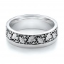  18K Gold Women's Engraved Wedding Band - Flat View -  101063 - Thumbnail