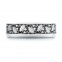  18K Gold Women's Engraved Wedding Band - Top View -  101063 - Thumbnail