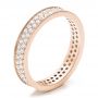 18k Rose Gold 18k Rose Gold Women's Pave Diamond Eternity Band - Three-Quarter View -  100149 - Thumbnail