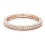 18k Rose Gold 18k Rose Gold Women's Pave Diamond Eternity Band - Flat View -  100148 - Thumbnail