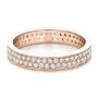 18k Rose Gold 18k Rose Gold Women's Pave Diamond Eternity Band - Flat View -  100149 - Thumbnail