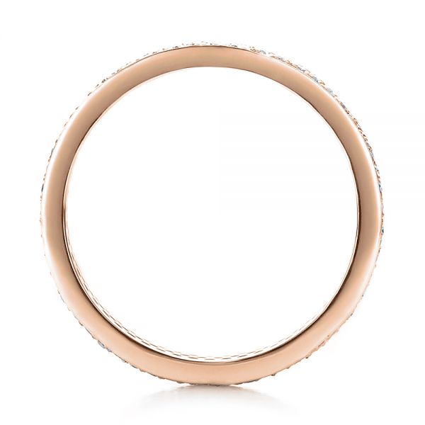 18k Rose Gold 18k Rose Gold Women's Pave Diamond Eternity Band - Front View - 100147