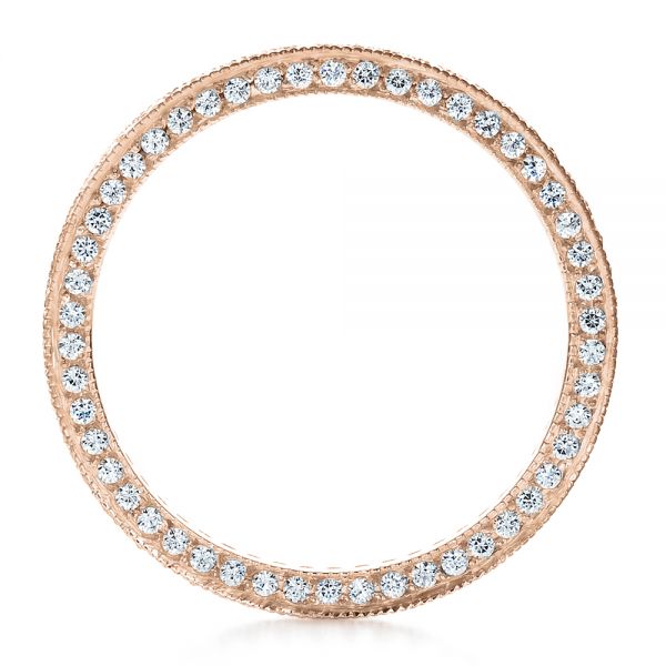 14k Rose Gold 14k Rose Gold Women's Pave Diamond Eternity Band - Front View -  100148