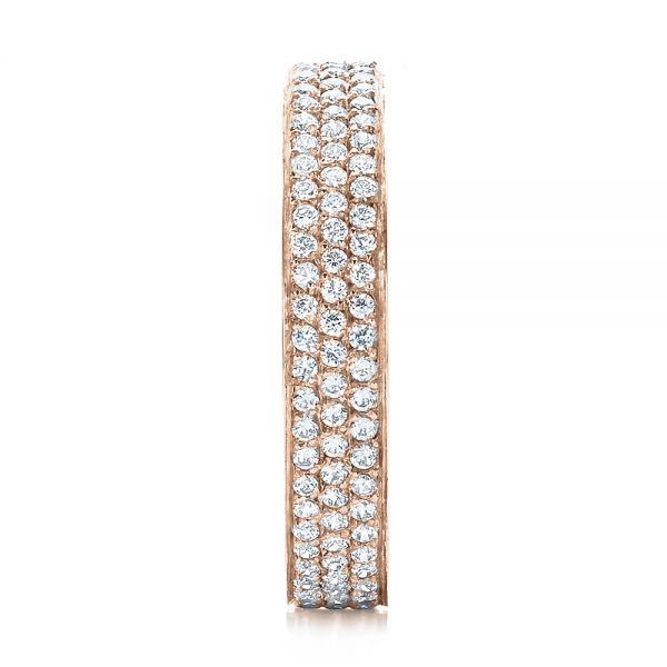 18k Rose Gold 18k Rose Gold Women's Pave Diamond Eternity Band - Side View - 100147