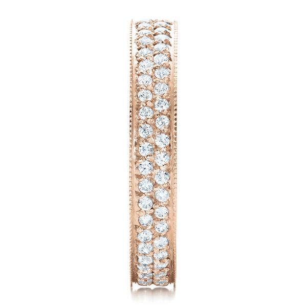 14k Rose Gold 14k Rose Gold Women's Pave Diamond Eternity Band - Side View -  100149