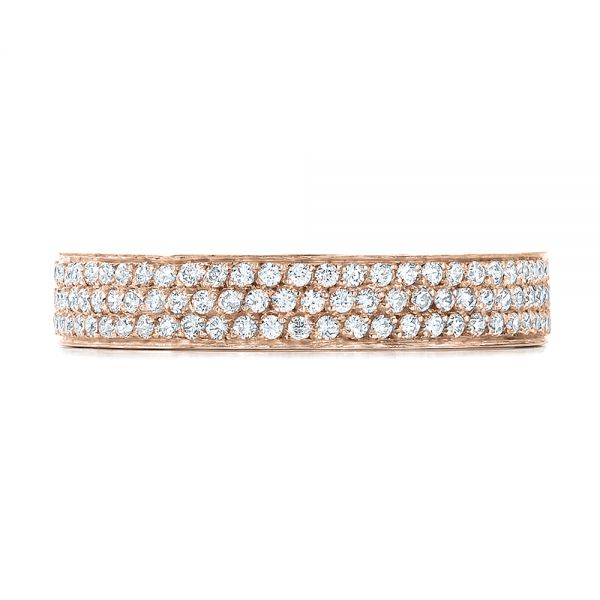 14k Rose Gold 14k Rose Gold Women's Pave Diamond Eternity Band - Top View -  100147