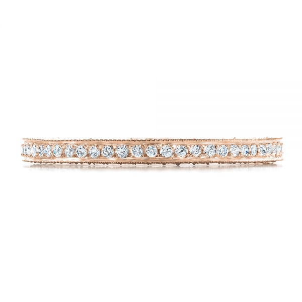 14k Rose Gold 14k Rose Gold Women's Pave Diamond Eternity Band - Top View -  100148