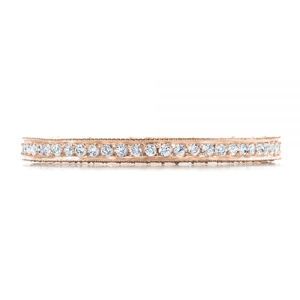 14k Rose Gold 14k Rose Gold Women's Pave Diamond Eternity Band - Top View - 100148
