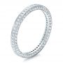 18k White Gold Women's Pave Diamond Eternity Band - Three-Quarter View -  100148 - Thumbnail