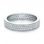 14k White Gold Women's Pave Diamond Eternity Band - Flat View -  100147 - Thumbnail