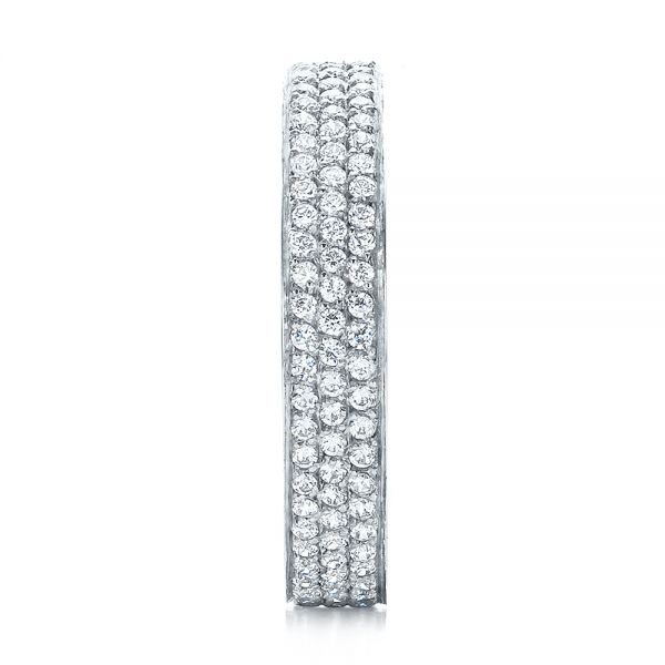 18k White Gold 18k White Gold Women's Pave Diamond Eternity Band - Side View -  100147