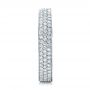 14k White Gold Women's Pave Diamond Eternity Band - Side View -  100147 - Thumbnail