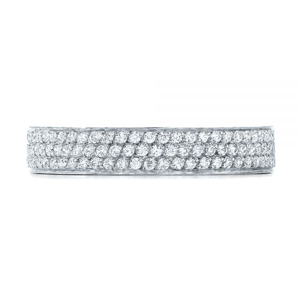 18k White Gold 18k White Gold Women's Pave Diamond Eternity Band - Top View -  100147