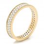 14k Yellow Gold 14k Yellow Gold Women's Pave Diamond Eternity Band - Three-Quarter View -  100149 - Thumbnail